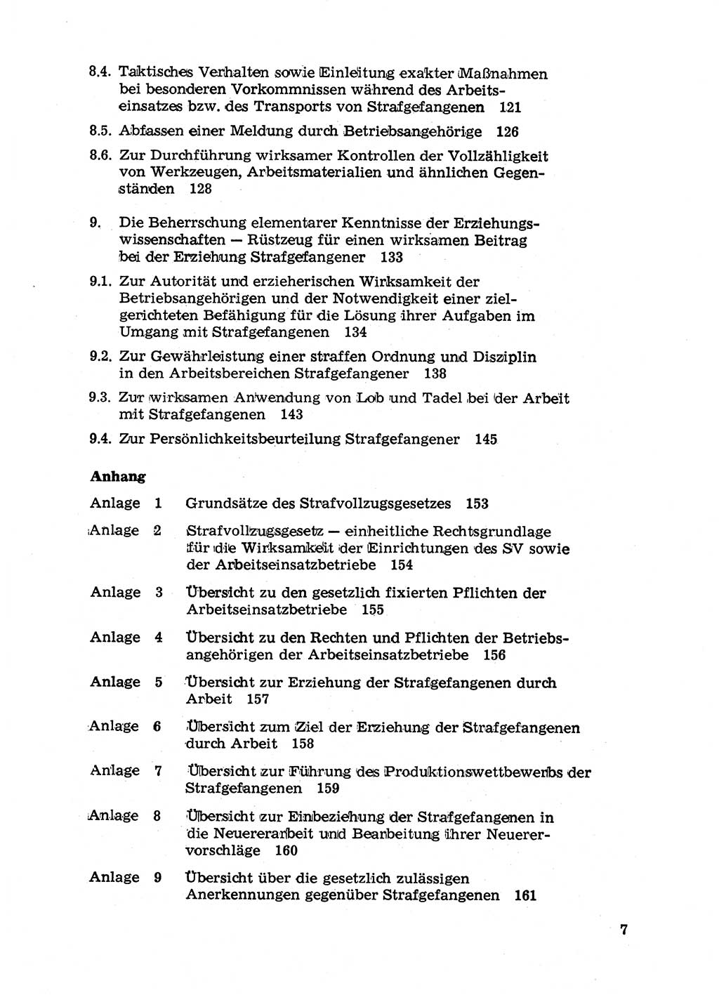 Handbuch für Betriebsangehörige, Abteilung Strafvollzug (SV) [Ministerium des Innern (MdI) Deutsche Demokratische Republik (DDR)] 1981, Seite 7 (Hb. BA Abt. SV MdI DDR 1981, S. 7)