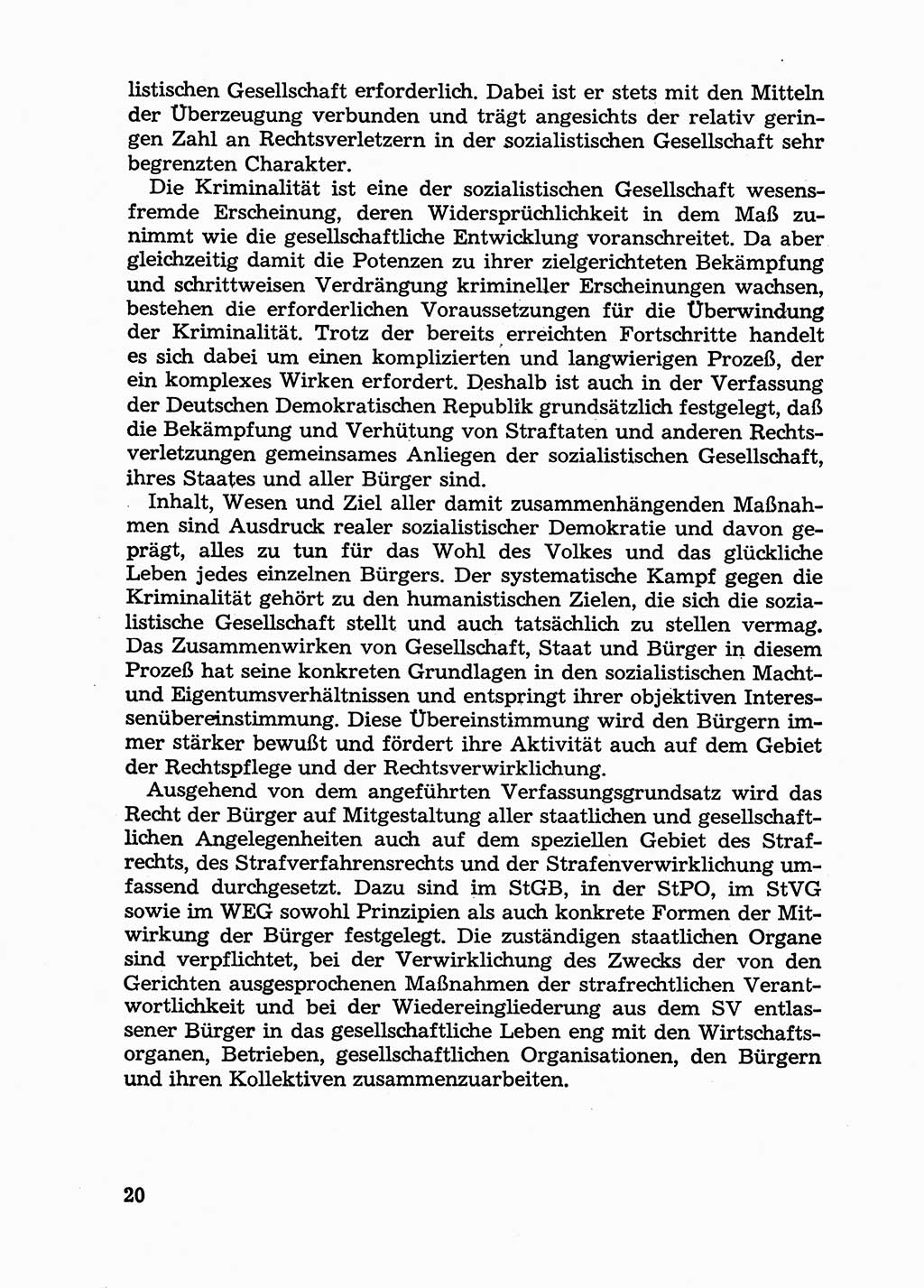 Handbuch für Betriebsangehörige, Abteilung Strafvollzug (SV) [Ministerium des Innern (MdI) Deutsche Demokratische Republik (DDR)] 1981, Seite 20 (Hb. BA Abt. SV MdI DDR 1981, S. 20)
