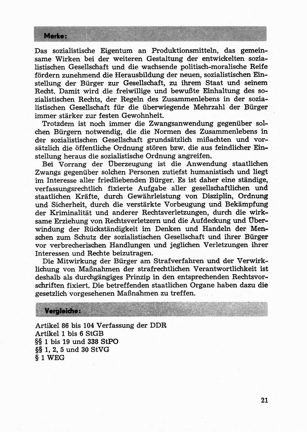Handbuch für Betriebsangehörige, Abteilung Strafvollzug (SV) [Ministerium des Innern (MdI) Deutsche Demokratische Republik (DDR)] 1981, Seite 21 (Hb. BA Abt. SV MdI DDR 1981, S. 21)