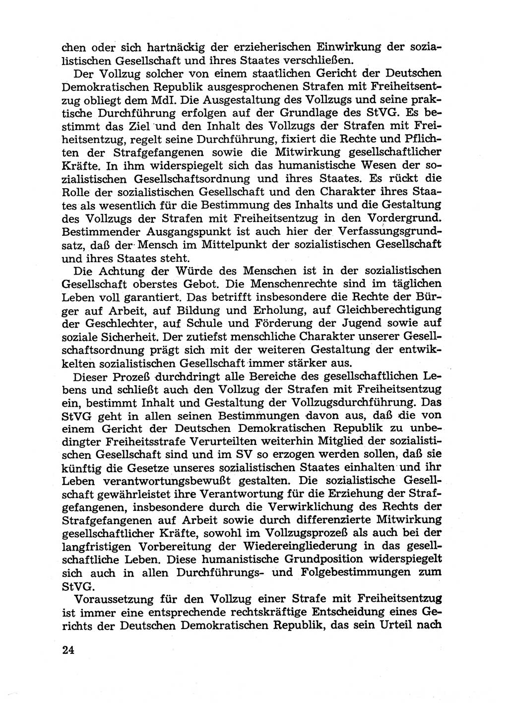 Handbuch für Betriebsangehörige, Abteilung Strafvollzug (SV) [Ministerium des Innern (MdI) Deutsche Demokratische Republik (DDR)] 1981, Seite 24 (Hb. BA Abt. SV MdI DDR 1981, S. 24)