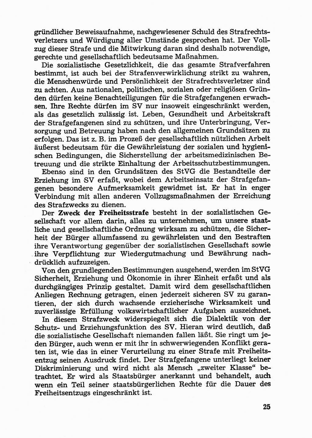Handbuch für Betriebsangehörige, Abteilung Strafvollzug (SV) [Ministerium des Innern (MdI) Deutsche Demokratische Republik (DDR)] 1981, Seite 25 (Hb. BA Abt. SV MdI DDR 1981, S. 25)