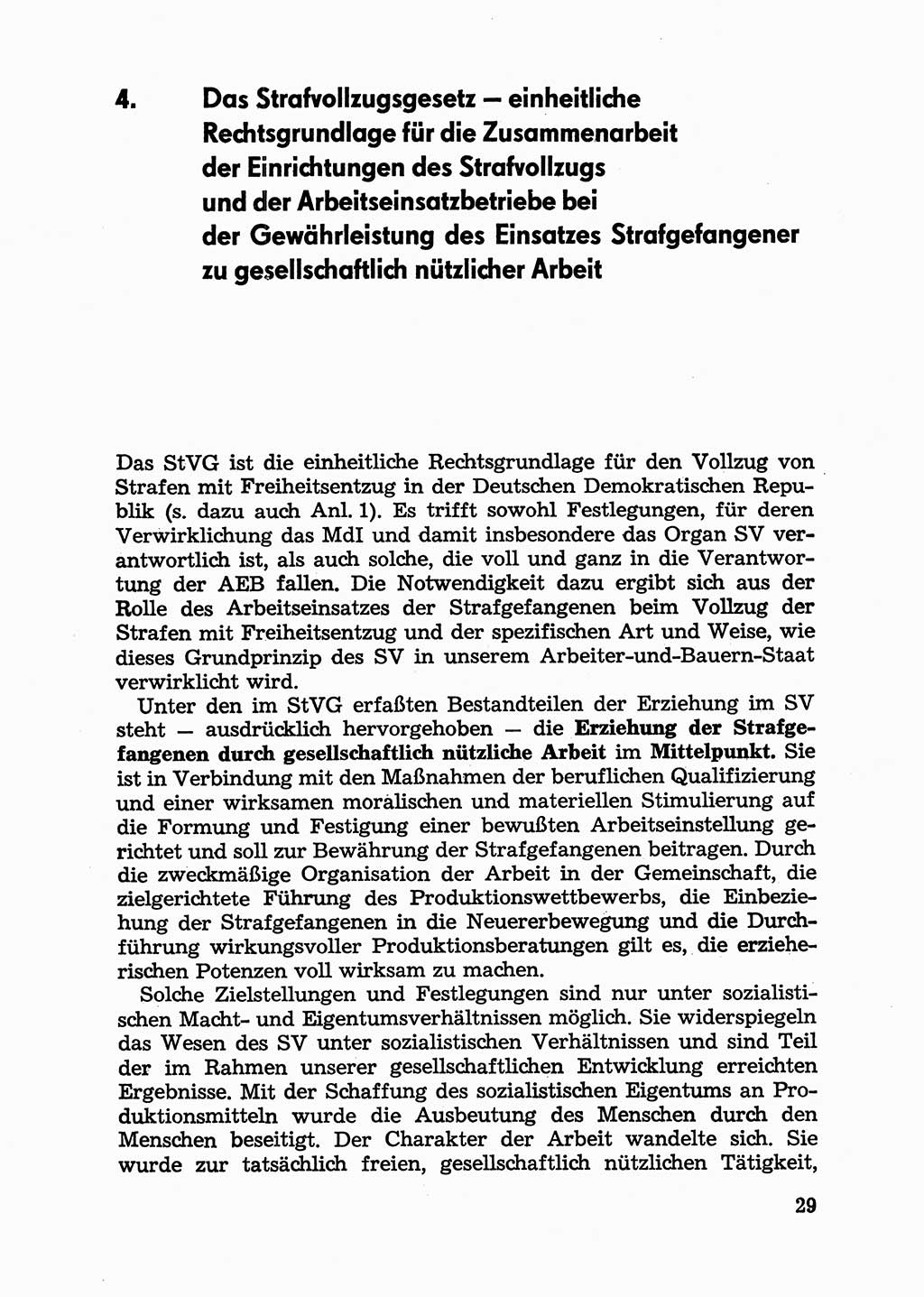 Handbuch für Betriebsangehörige, Abteilung Strafvollzug (SV) [Ministerium des Innern (MdI) Deutsche Demokratische Republik (DDR)] 1981, Seite 29 (Hb. BA Abt. SV MdI DDR 1981, S. 29)