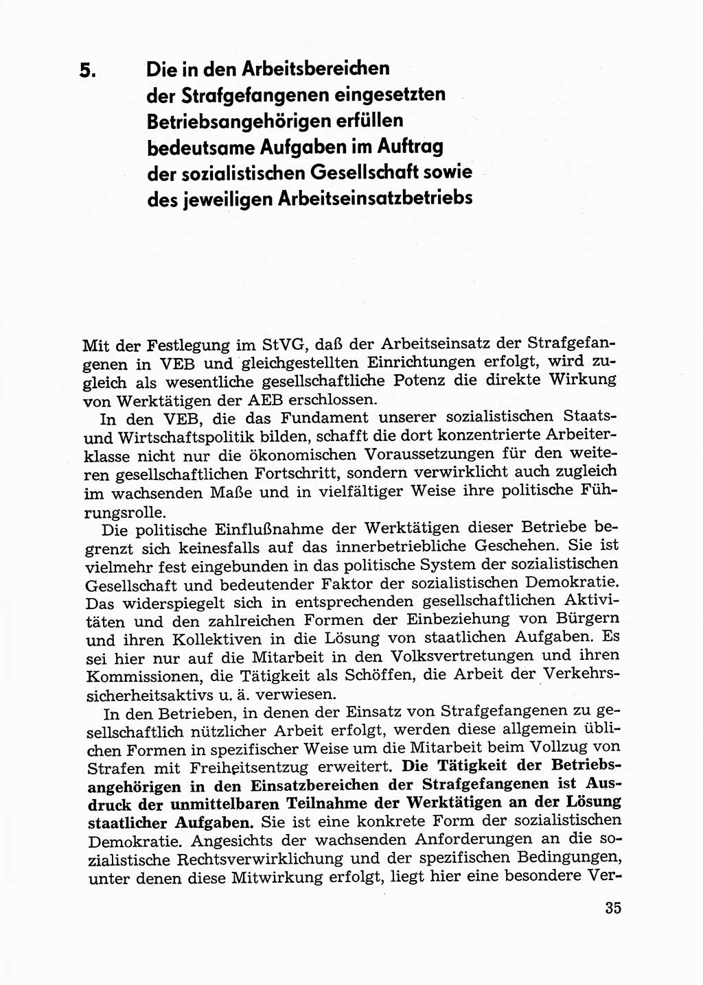 Handbuch für Betriebsangehörige, Abteilung Strafvollzug (SV) [Ministerium des Innern (MdI) Deutsche Demokratische Republik (DDR)] 1981, Seite 35 (Hb. BA Abt. SV MdI DDR 1981, S. 35)