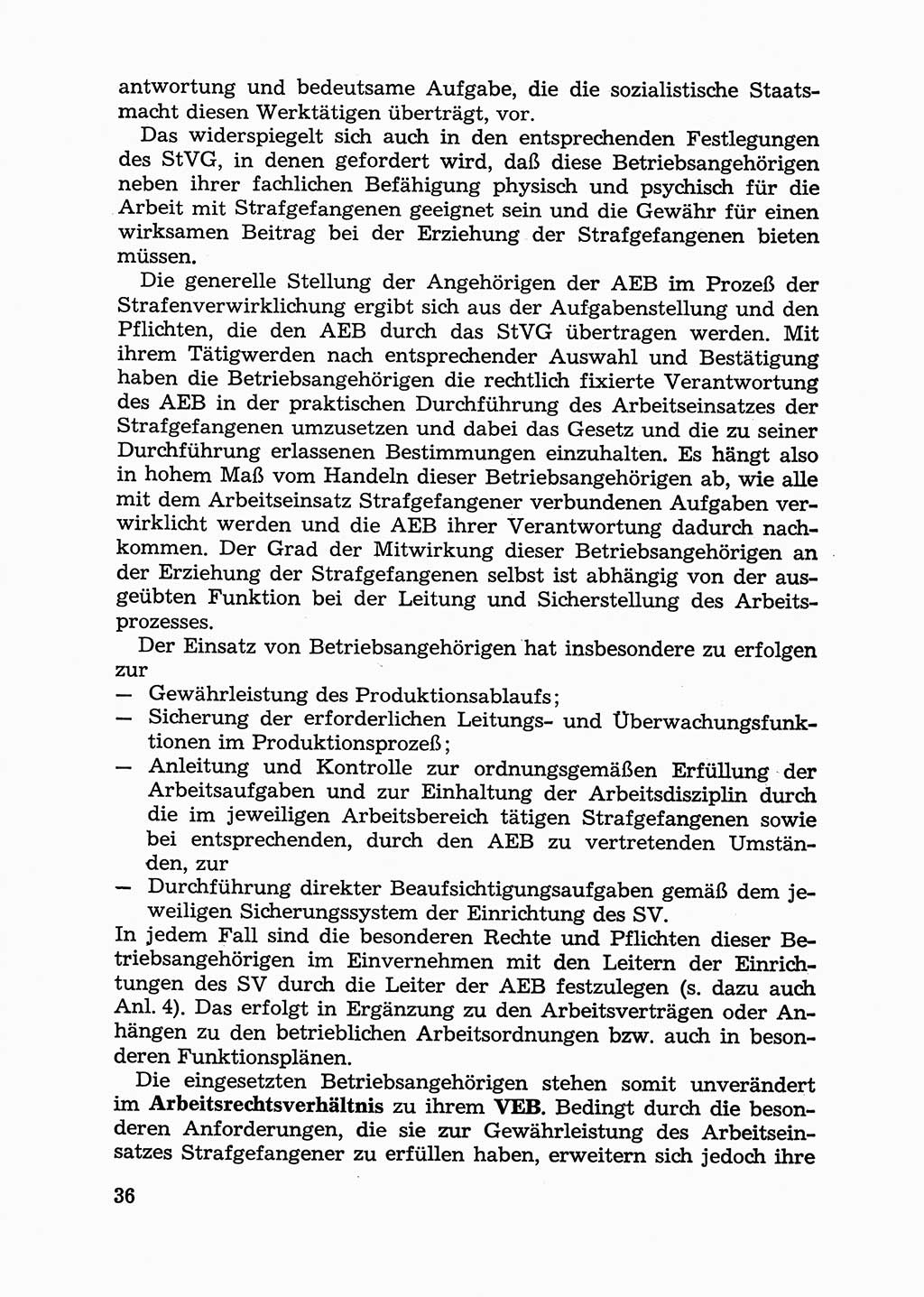 Handbuch für Betriebsangehörige, Abteilung Strafvollzug (SV) [Ministerium des Innern (MdI) Deutsche Demokratische Republik (DDR)] 1981, Seite 36 (Hb. BA Abt. SV MdI DDR 1981, S. 36)