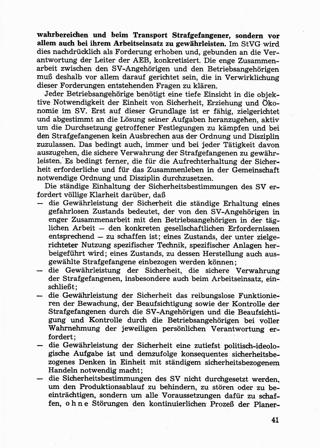 Handbuch für Betriebsangehörige, Abteilung Strafvollzug (SV) [Ministerium des Innern (MdI) Deutsche Demokratische Republik (DDR)] 1981, Seite 41 (Hb. BA Abt. SV MdI DDR 1981, S. 41)