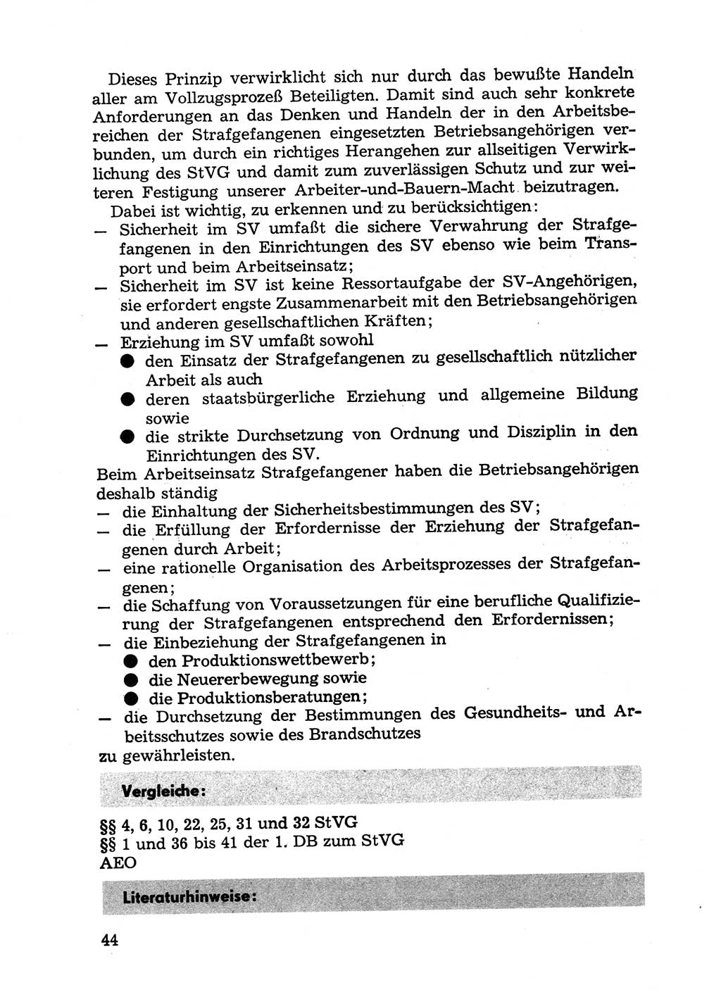 Handbuch für Betriebsangehörige, Abteilung Strafvollzug (SV) [Ministerium des Innern (MdI) Deutsche Demokratische Republik (DDR)] 1981, Seite 44 (Hb. BA Abt. SV MdI DDR 1981, S. 44)