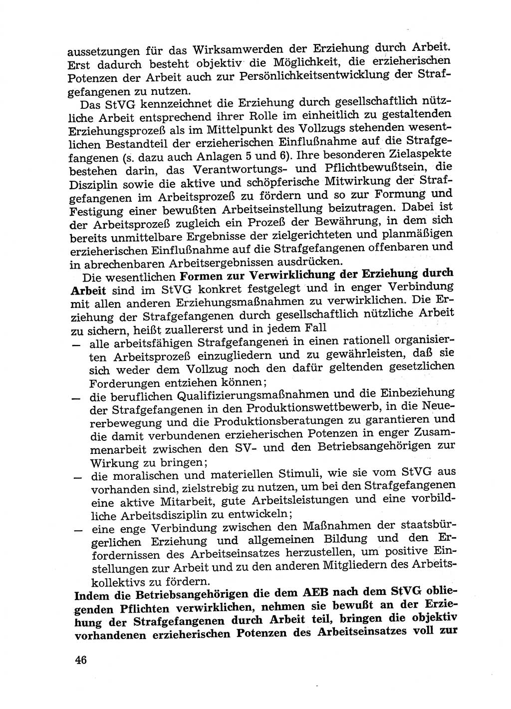Handbuch für Betriebsangehörige, Abteilung Strafvollzug (SV) [Ministerium des Innern (MdI) Deutsche Demokratische Republik (DDR)] 1981, Seite 46 (Hb. BA Abt. SV MdI DDR 1981, S. 46)