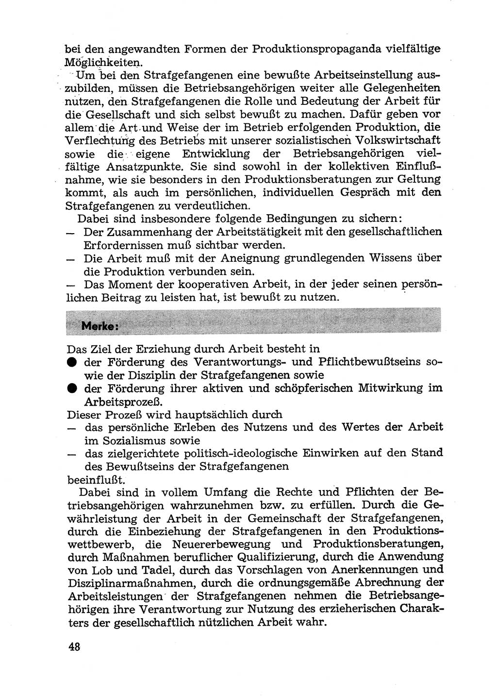 Handbuch für Betriebsangehörige, Abteilung Strafvollzug (SV) [Ministerium des Innern (MdI) Deutsche Demokratische Republik (DDR)] 1981, Seite 48 (Hb. BA Abt. SV MdI DDR 1981, S. 48)