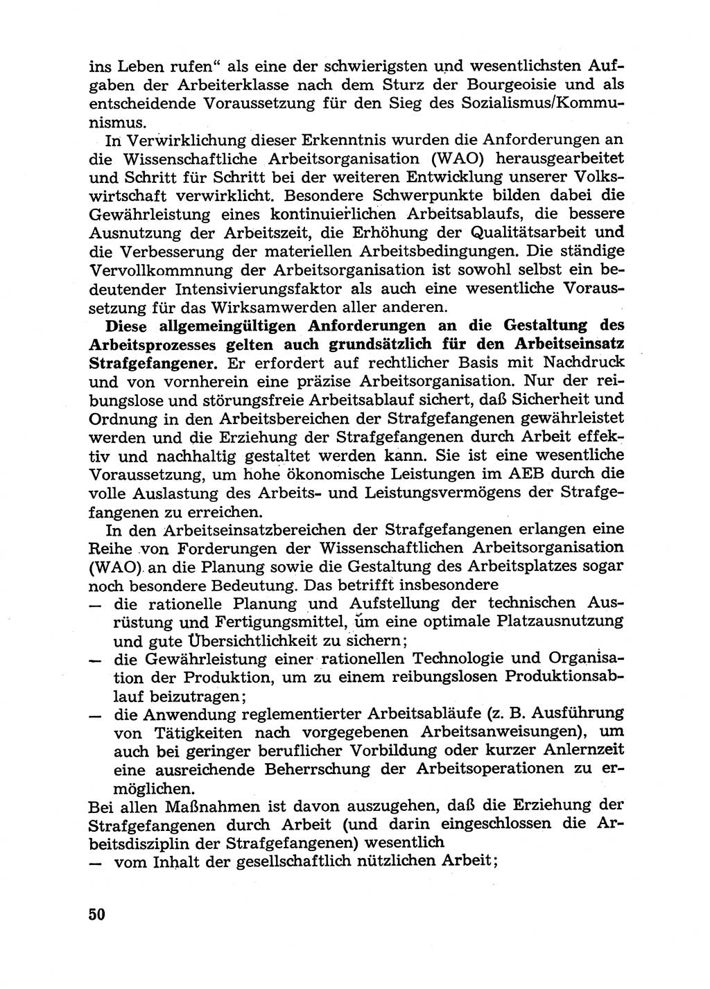Handbuch für Betriebsangehörige, Abteilung Strafvollzug (SV) [Ministerium des Innern (MdI) Deutsche Demokratische Republik (DDR)] 1981, Seite 50 (Hb. BA Abt. SV MdI DDR 1981, S. 50)