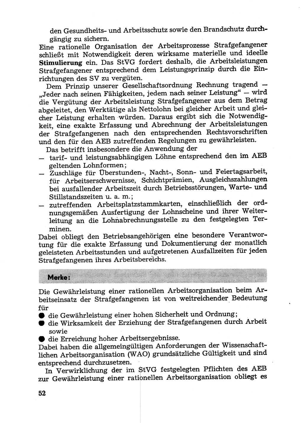 Handbuch für Betriebsangehörige, Abteilung Strafvollzug (SV) [Ministerium des Innern (MdI) Deutsche Demokratische Republik (DDR)] 1981, Seite 52 (Hb. BA Abt. SV MdI DDR 1981, S. 52)