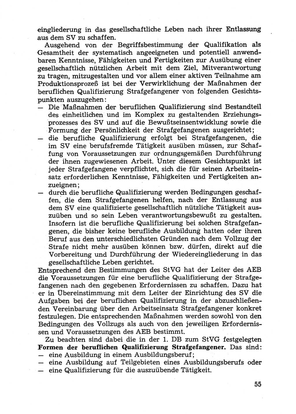 Handbuch für Betriebsangehörige, Abteilung Strafvollzug (SV) [Ministerium des Innern (MdI) Deutsche Demokratische Republik (DDR)] 1981, Seite 55 (Hb. BA Abt. SV MdI DDR 1981, S. 55)