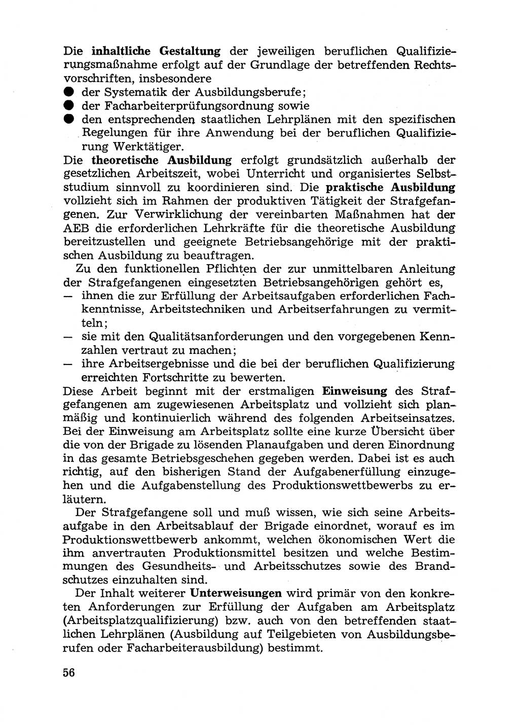 Handbuch für Betriebsangehörige, Abteilung Strafvollzug (SV) [Ministerium des Innern (MdI) Deutsche Demokratische Republik (DDR)] 1981, Seite 56 (Hb. BA Abt. SV MdI DDR 1981, S. 56)