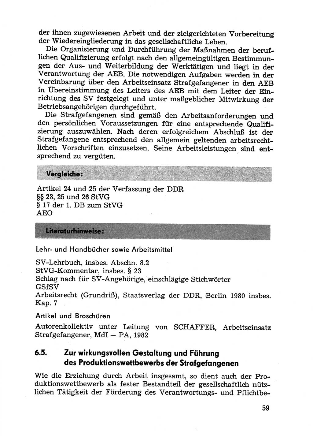 Handbuch für Betriebsangehörige, Abteilung Strafvollzug (SV) [Ministerium des Innern (MdI) Deutsche Demokratische Republik (DDR)] 1981, Seite 59 (Hb. BA Abt. SV MdI DDR 1981, S. 59)