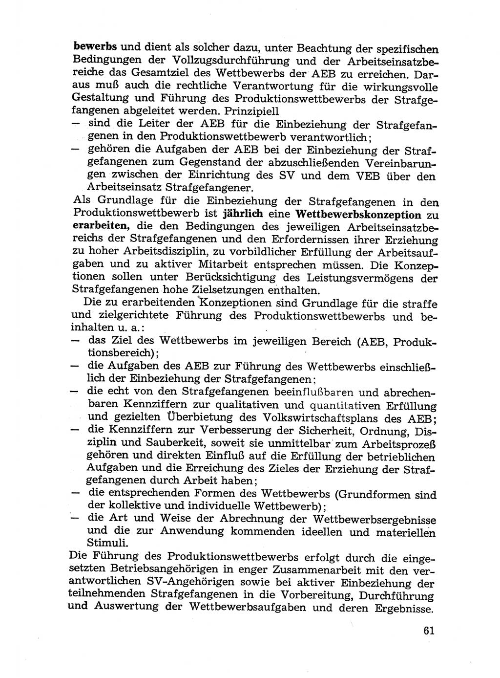 Handbuch für Betriebsangehörige, Abteilung Strafvollzug (SV) [Ministerium des Innern (MdI) Deutsche Demokratische Republik (DDR)] 1981, Seite 61 (Hb. BA Abt. SV MdI DDR 1981, S. 61)