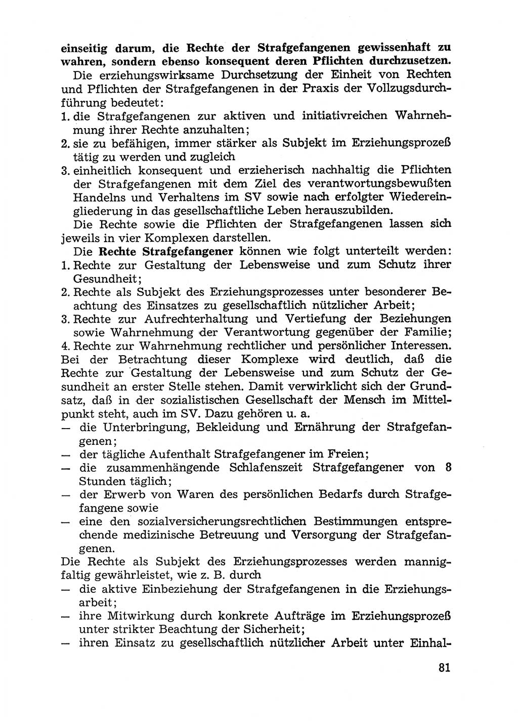 Handbuch für Betriebsangehörige, Abteilung Strafvollzug (SV) [Ministerium des Innern (MdI) Deutsche Demokratische Republik (DDR)] 1981, Seite 81 (Hb. BA Abt. SV MdI DDR 1981, S. 81)