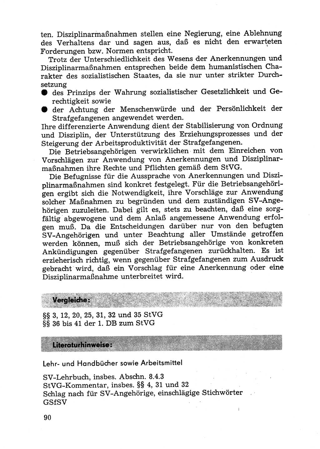 Handbuch für Betriebsangehörige, Abteilung Strafvollzug (SV) [Ministerium des Innern (MdI) Deutsche Demokratische Republik (DDR)] 1981, Seite 90 (Hb. BA Abt. SV MdI DDR 1981, S. 90)