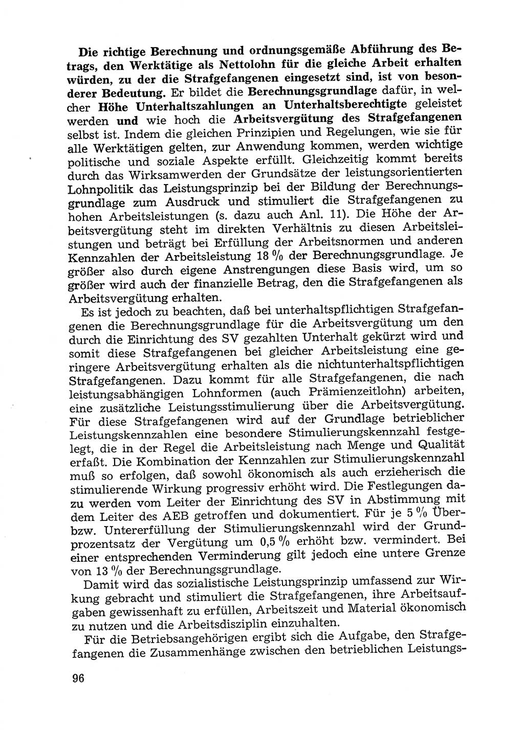 Handbuch für Betriebsangehörige, Abteilung Strafvollzug (SV) [Ministerium des Innern (MdI) Deutsche Demokratische Republik (DDR)] 1981, Seite 96 (Hb. BA Abt. SV MdI DDR 1981, S. 96)