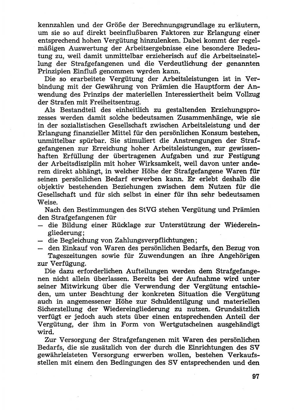 Handbuch für Betriebsangehörige, Abteilung Strafvollzug (SV) [Ministerium des Innern (MdI) Deutsche Demokratische Republik (DDR)] 1981, Seite 97 (Hb. BA Abt. SV MdI DDR 1981, S. 97)