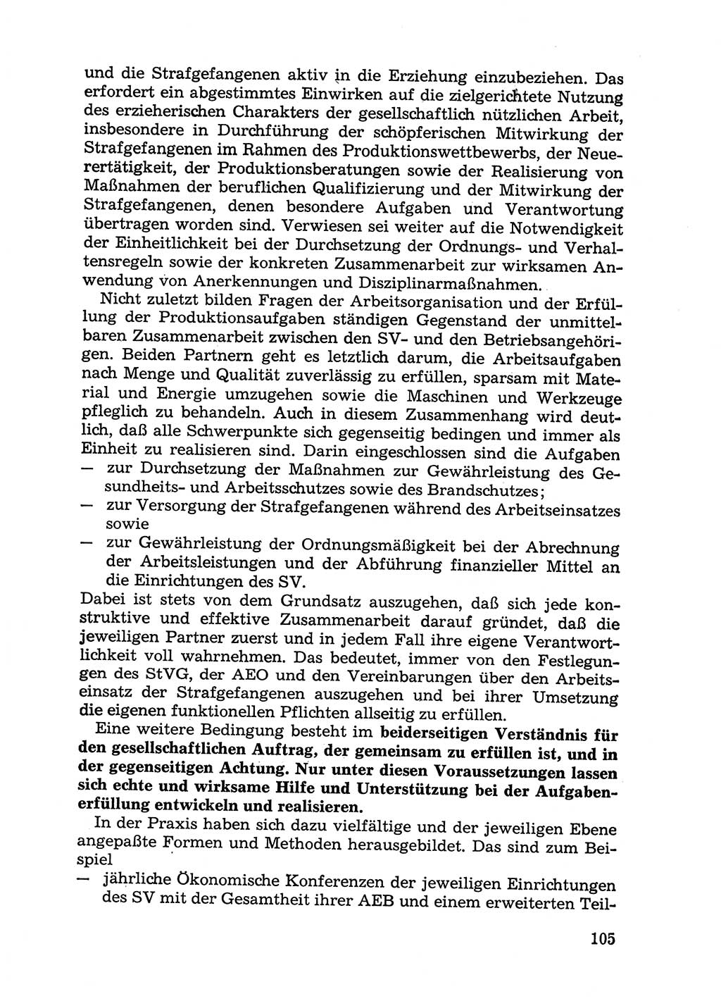 Handbuch für Betriebsangehörige, Abteilung Strafvollzug (SV) [Ministerium des Innern (MdI) Deutsche Demokratische Republik (DDR)] 1981, Seite 105 (Hb. BA Abt. SV MdI DDR 1981, S. 105)