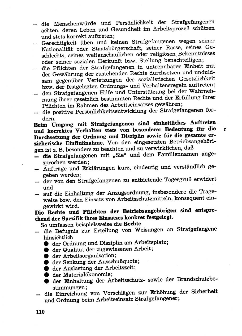 Handbuch für Betriebsangehörige, Abteilung Strafvollzug (SV) [Ministerium des Innern (MdI) Deutsche Demokratische Republik (DDR)] 1981, Seite 110 (Hb. BA Abt. SV MdI DDR 1981, S. 110)