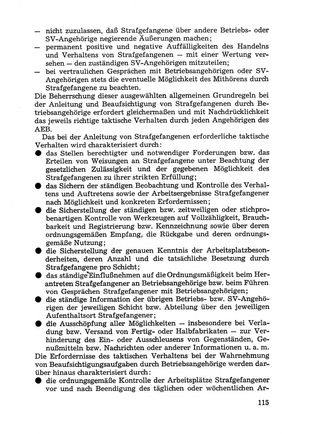 Handbuch für Betriebsangehörige, Abteilung Strafvollzug (SV) [Ministerium des Innern (MdI) Deutsche Demokratische Republik (DDR)] 1981, Seite 115 (Hb. BA Abt. SV MdI DDR 1981, S. 115)
