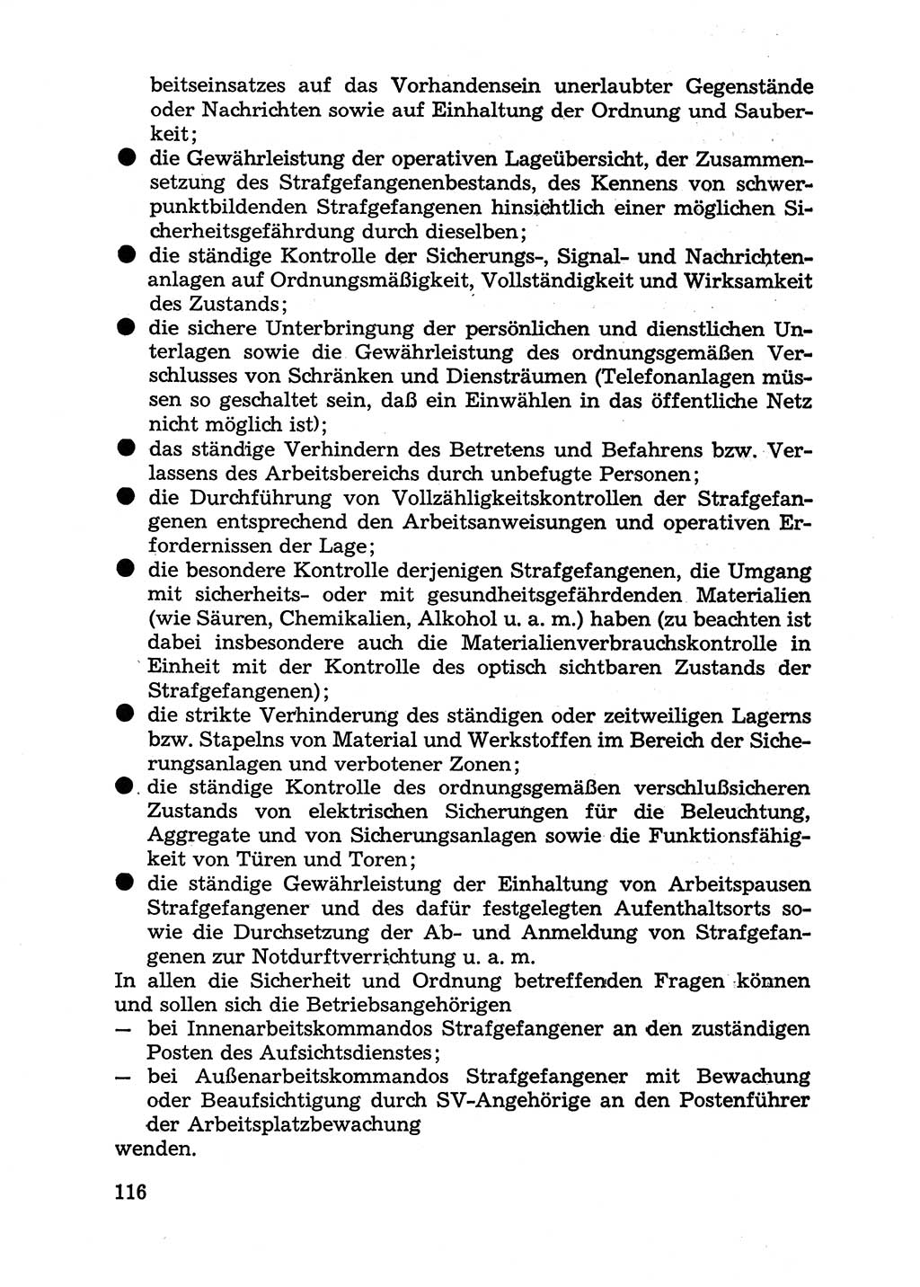 Handbuch für Betriebsangehörige, Abteilung Strafvollzug (SV) [Ministerium des Innern (MdI) Deutsche Demokratische Republik (DDR)] 1981, Seite 116 (Hb. BA Abt. SV MdI DDR 1981, S. 116)