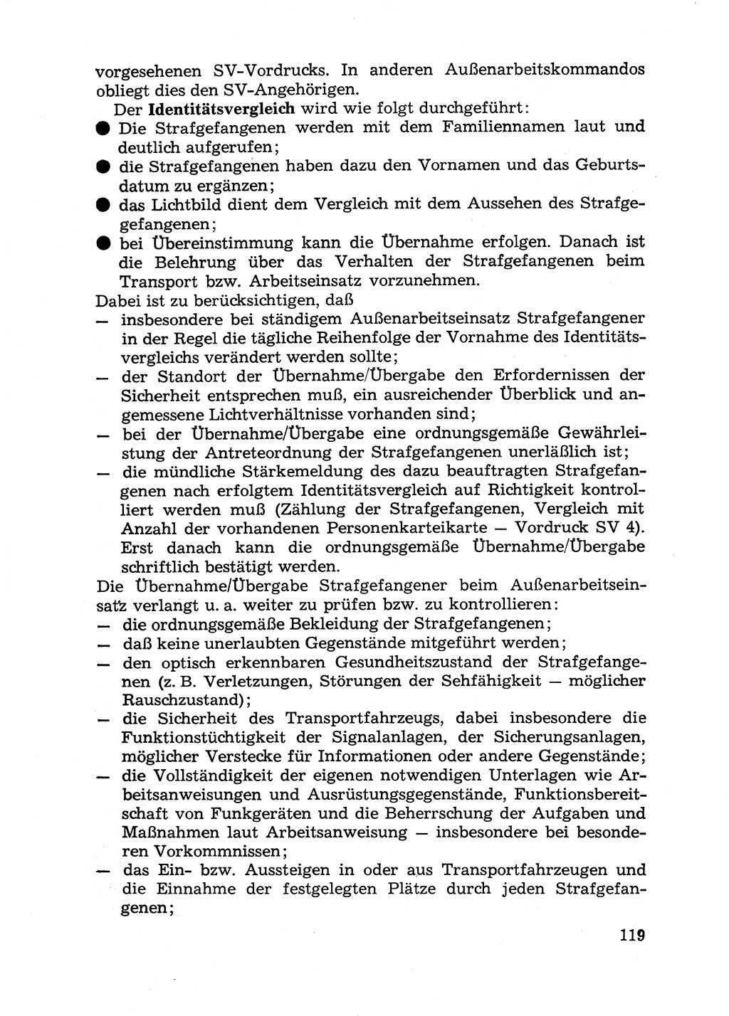 Handbuch für Betriebsangehörige, Abteilung Strafvollzug (SV) [Ministerium des Innern (MdI) Deutsche Demokratische Republik (DDR)] 1981, Seite 119 (Hb. BA Abt. SV MdI DDR 1981, S. 119)