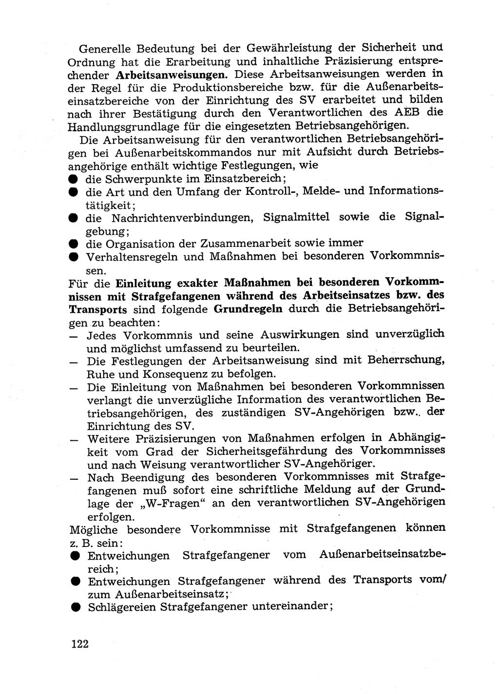 Handbuch für Betriebsangehörige, Abteilung Strafvollzug (SV) [Ministerium des Innern (MdI) Deutsche Demokratische Republik (DDR)] 1981, Seite 122 (Hb. BA Abt. SV MdI DDR 1981, S. 122)