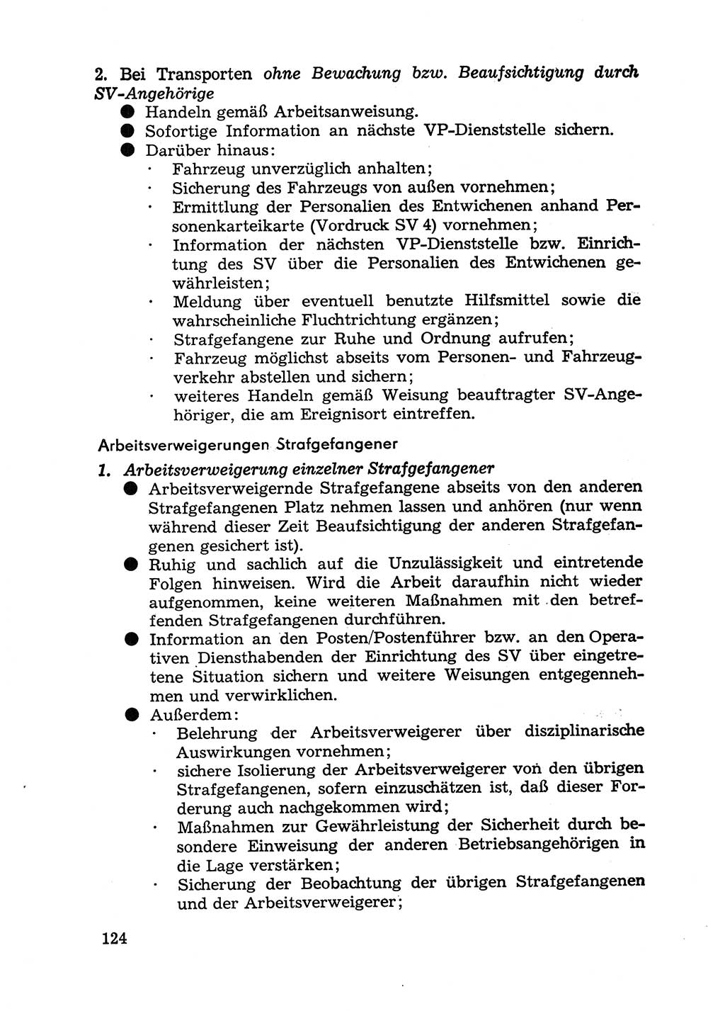 Handbuch für Betriebsangehörige, Abteilung Strafvollzug (SV) [Ministerium des Innern (MdI) Deutsche Demokratische Republik (DDR)] 1981, Seite 124 (Hb. BA Abt. SV MdI DDR 1981, S. 124)