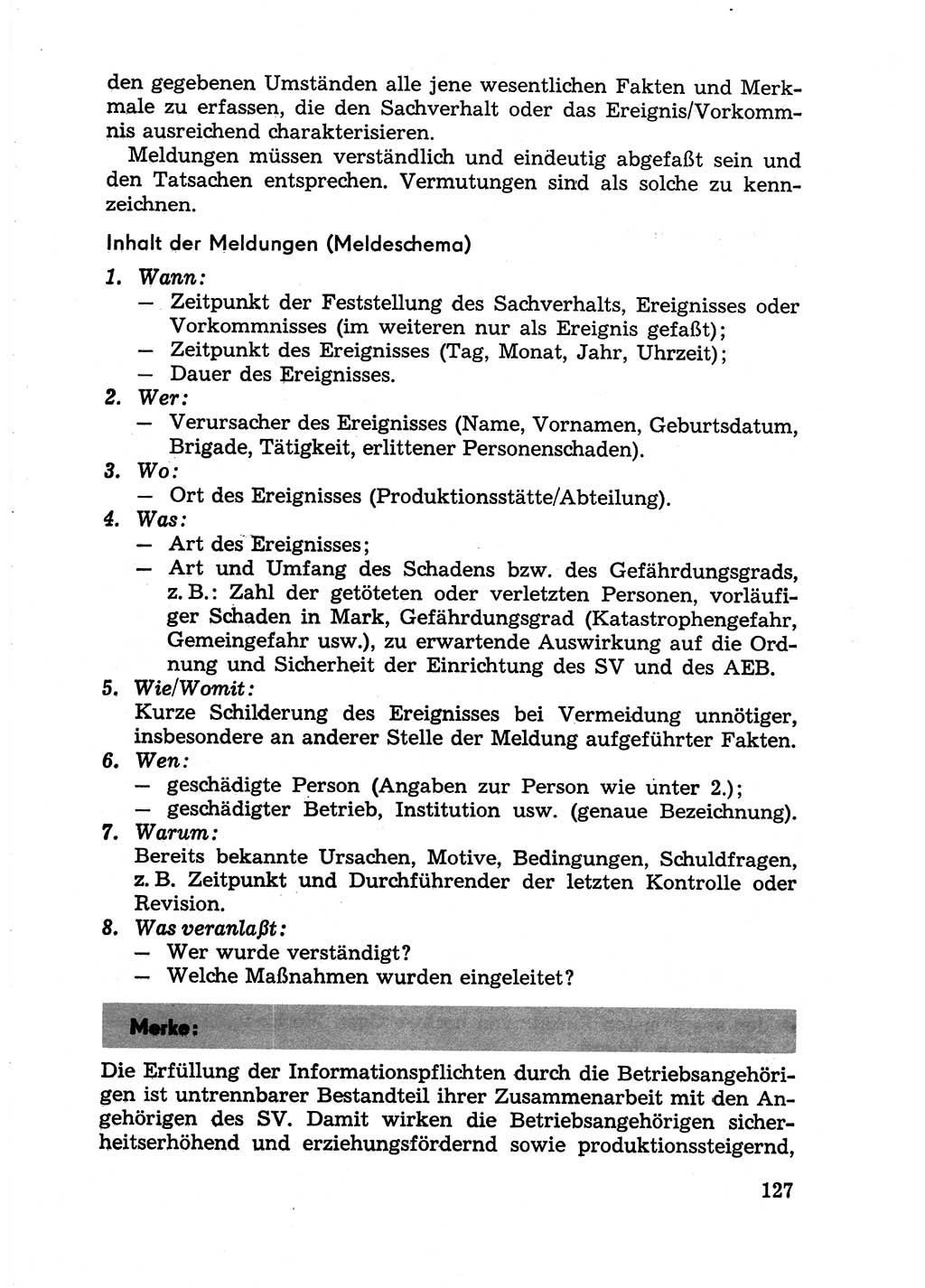 Handbuch für Betriebsangehörige, Abteilung Strafvollzug (SV) [Ministerium des Innern (MdI) Deutsche Demokratische Republik (DDR)] 1981, Seite 127 (Hb. BA Abt. SV MdI DDR 1981, S. 127)