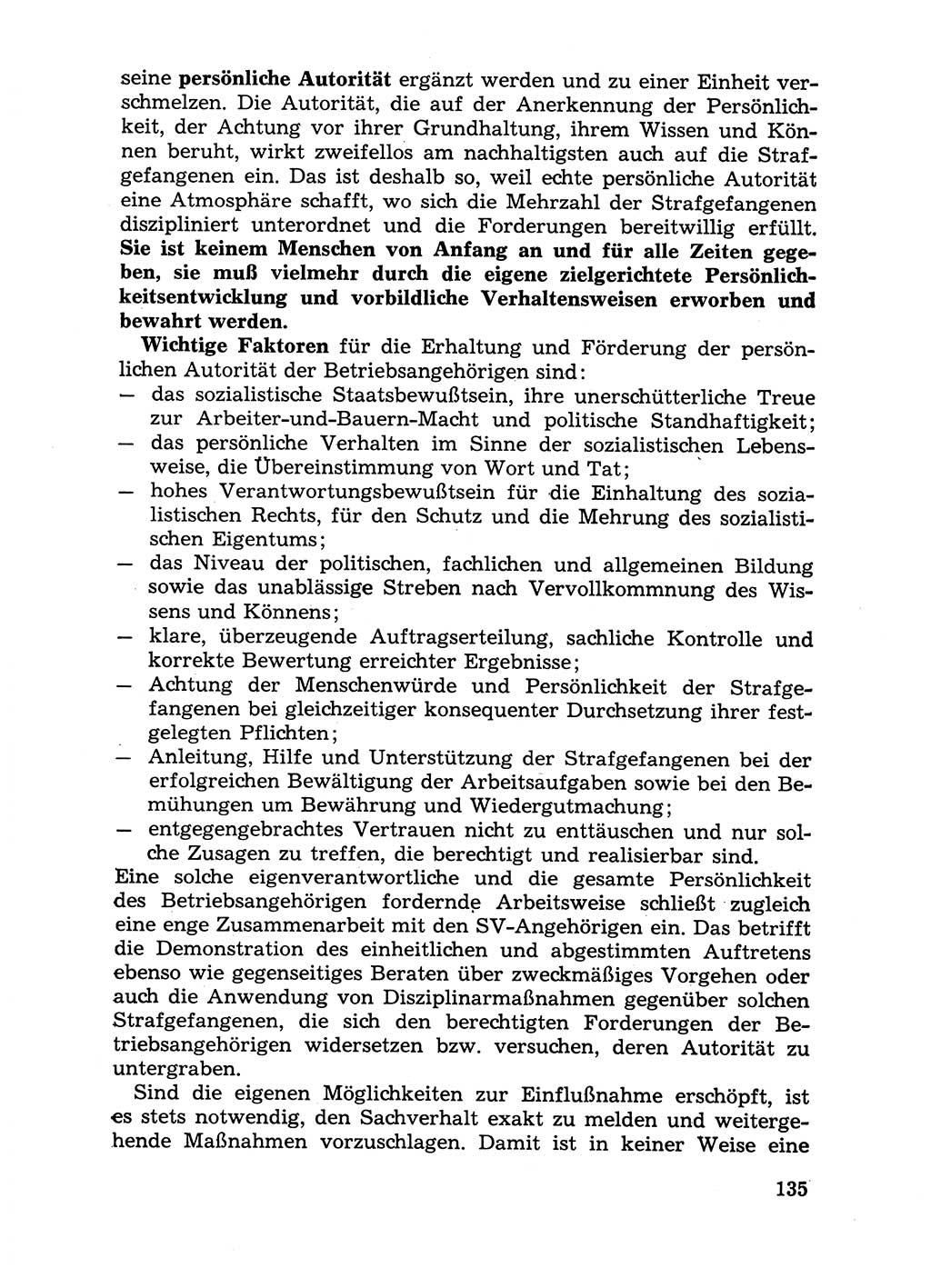 Handbuch für Betriebsangehörige, Abteilung Strafvollzug (SV) [Ministerium des Innern (MdI) Deutsche Demokratische Republik (DDR)] 1981, Seite 135 (Hb. BA Abt. SV MdI DDR 1981, S. 135)