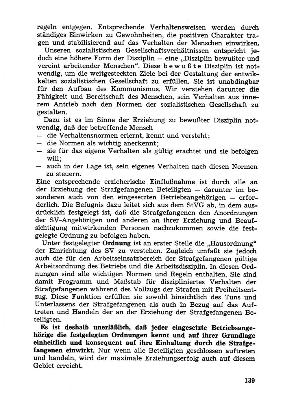 Handbuch für Betriebsangehörige, Abteilung Strafvollzug (SV) [Ministerium des Innern (MdI) Deutsche Demokratische Republik (DDR)] 1981, Seite 139 (Hb. BA Abt. SV MdI DDR 1981, S. 139)