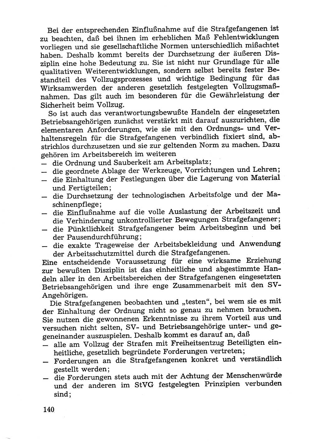 Handbuch für Betriebsangehörige, Abteilung Strafvollzug (SV) [Ministerium des Innern (MdI) Deutsche Demokratische Republik (DDR)] 1981, Seite 140 (Hb. BA Abt. SV MdI DDR 1981, S. 140)