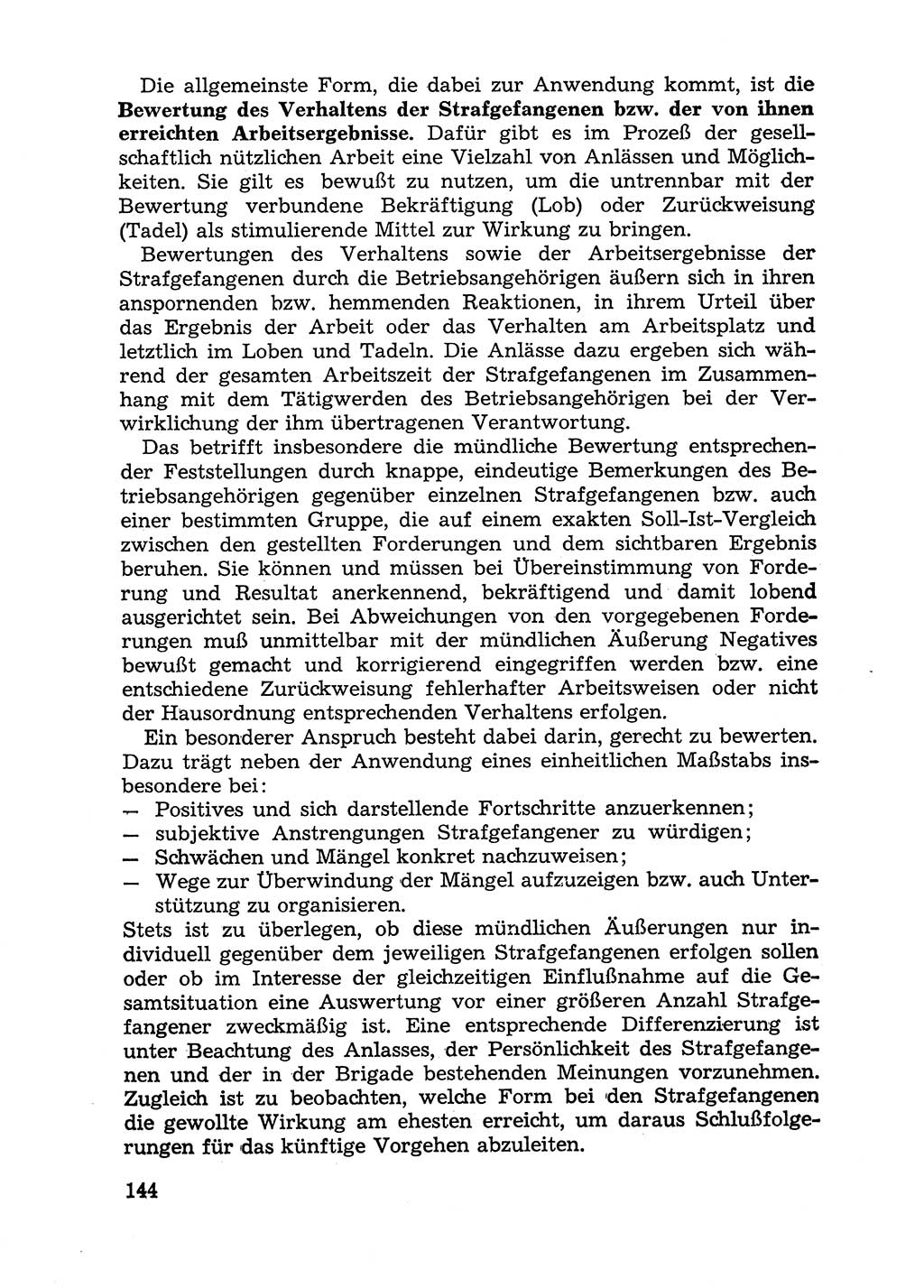Handbuch für Betriebsangehörige, Abteilung Strafvollzug (SV) [Ministerium des Innern (MdI) Deutsche Demokratische Republik (DDR)] 1981, Seite 144 (Hb. BA Abt. SV MdI DDR 1981, S. 144)