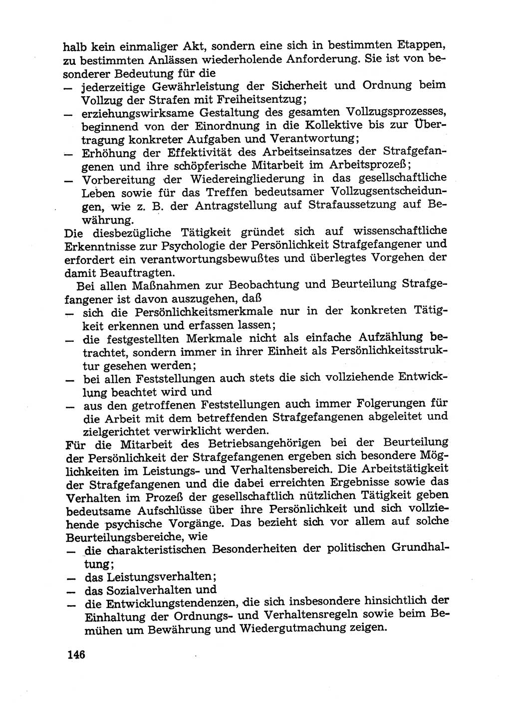 Handbuch für Betriebsangehörige, Abteilung Strafvollzug (SV) [Ministerium des Innern (MdI) Deutsche Demokratische Republik (DDR)] 1981, Seite 146 (Hb. BA Abt. SV MdI DDR 1981, S. 146)