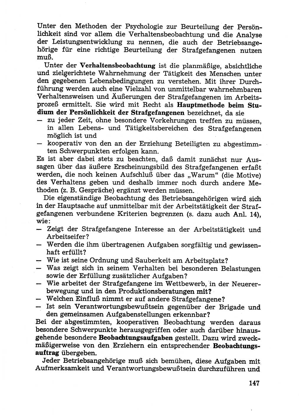 Handbuch für Betriebsangehörige, Abteilung Strafvollzug (SV) [Ministerium des Innern (MdI) Deutsche Demokratische Republik (DDR)] 1981, Seite 147 (Hb. BA Abt. SV MdI DDR 1981, S. 147)