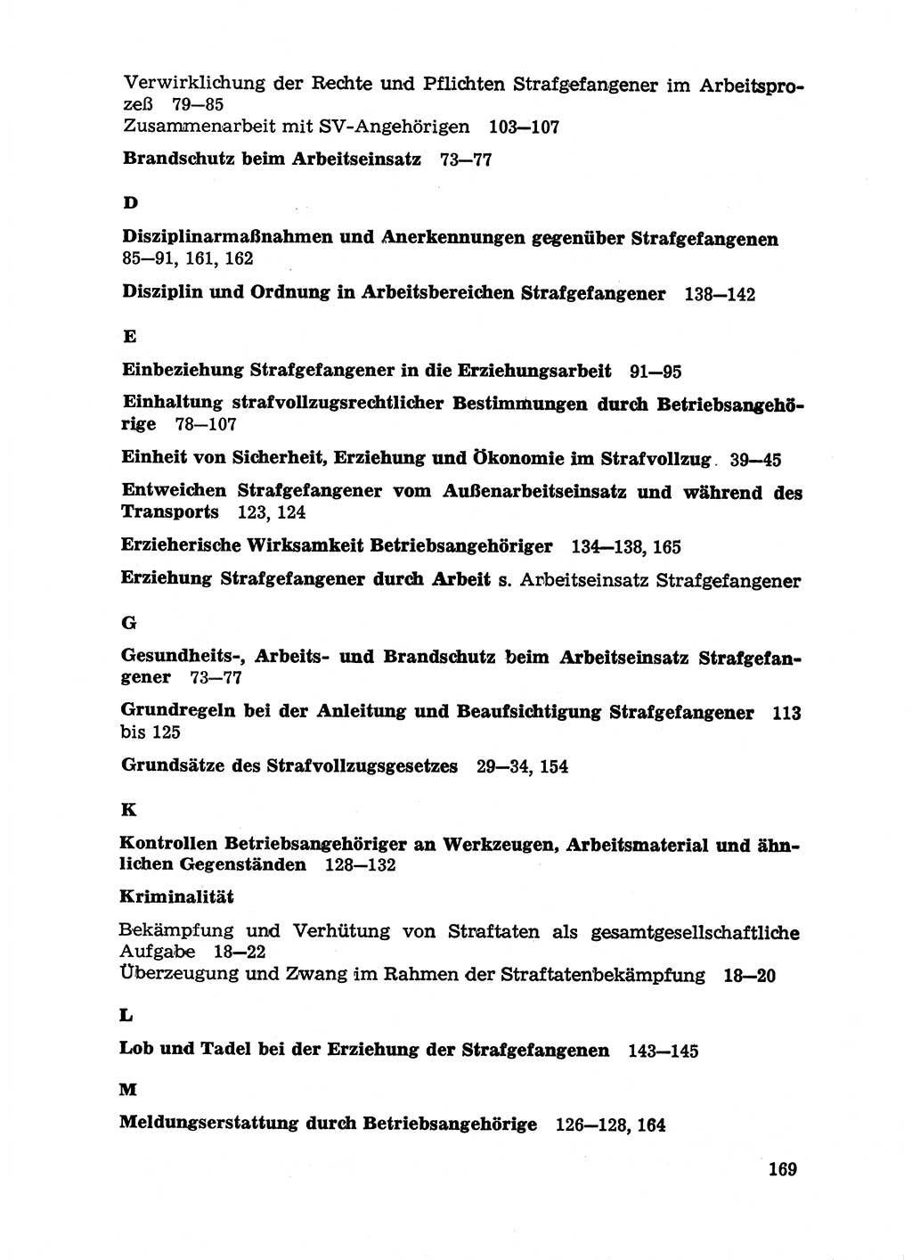 Handbuch für Betriebsangehörige, Abteilung Strafvollzug (SV) [Ministerium des Innern (MdI) Deutsche Demokratische Republik (DDR)] 1981, Seite 169 (Hb. BA Abt. SV MdI DDR 1981, S. 169)