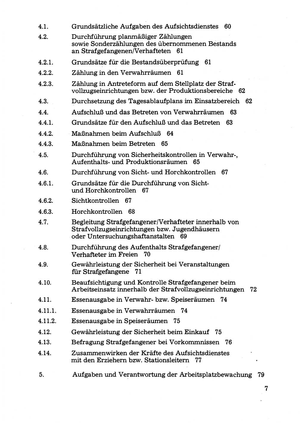 Handbuch für operative Dienste, Abteilung Strafvollzug (SV) [Ministerium des Innern (MdI) Deutsche Demokratische Republik (DDR)] 1981, Seite 7 (Hb. op. D. Abt. SV MdI DDR 1981, S. 7)
