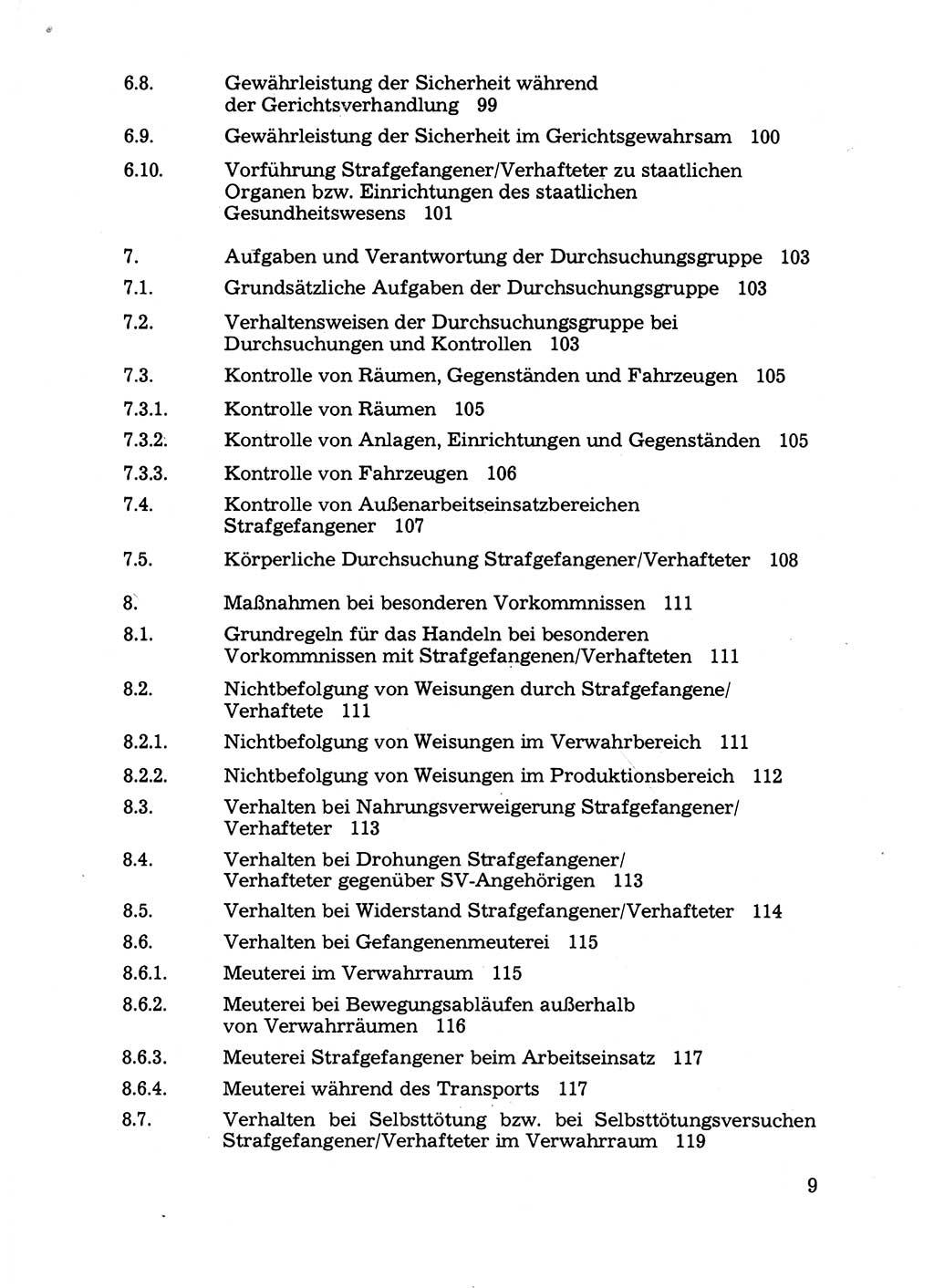 Handbuch für operative Dienste, Abteilung Strafvollzug (SV) [Ministerium des Innern (MdI) Deutsche Demokratische Republik (DDR)] 1981, Seite 9 (Hb. op. D. Abt. SV MdI DDR 1981, S. 9)
