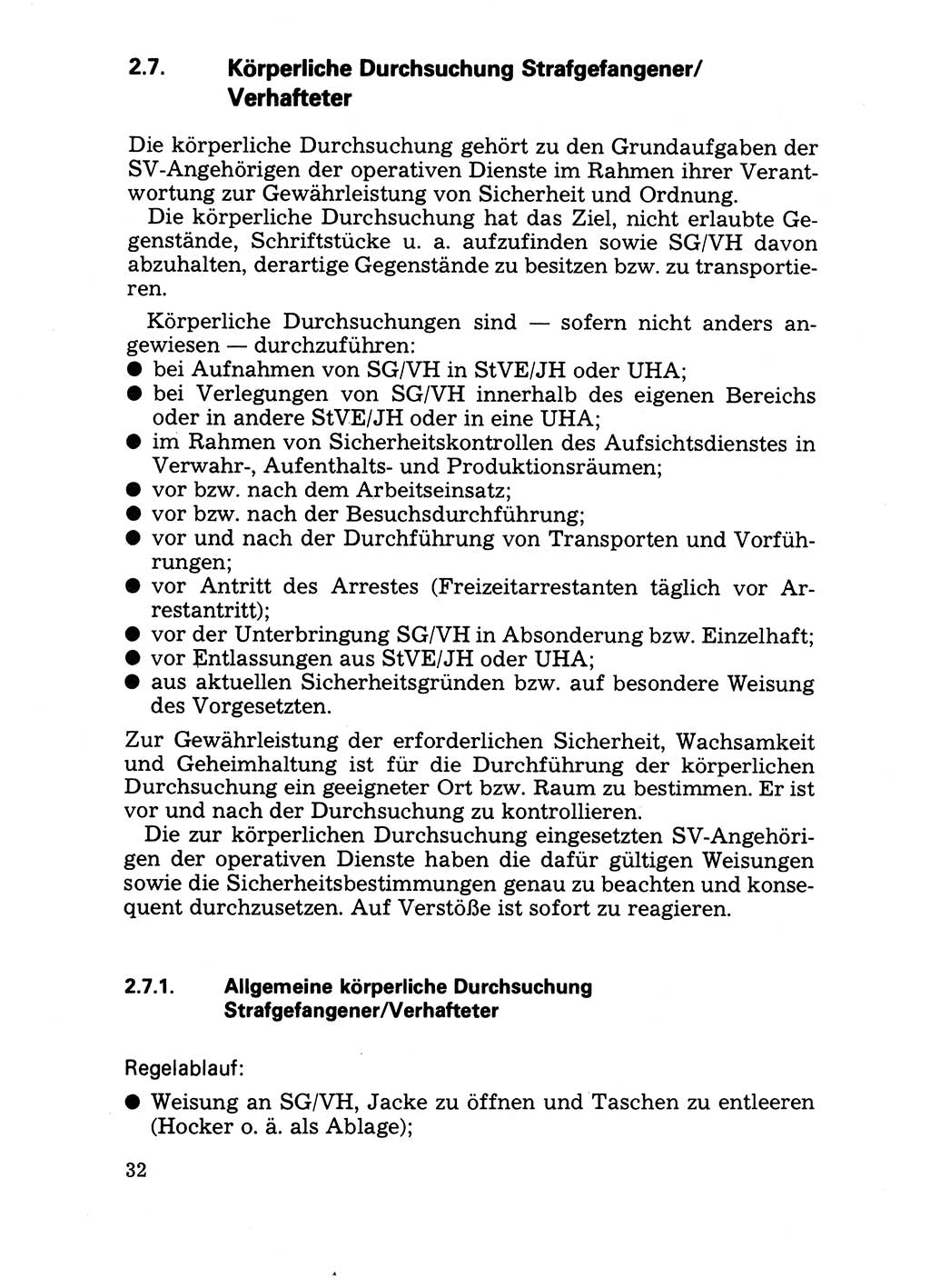 Handbuch für operative Dienste, Abteilung Strafvollzug (SV) [Ministerium des Innern (MdI) Deutsche Demokratische Republik (DDR)] 1981, Seite 32 (Hb. op. D. Abt. SV MdI DDR 1981, S. 32)