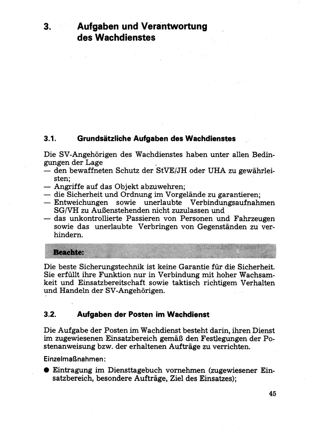 Handbuch für operative Dienste, Abteilung Strafvollzug (SV) [Ministerium des Innern (MdI) Deutsche Demokratische Republik (DDR)] 1981, Seite 45 (Hb. op. D. Abt. SV MdI DDR 1981, S. 45)