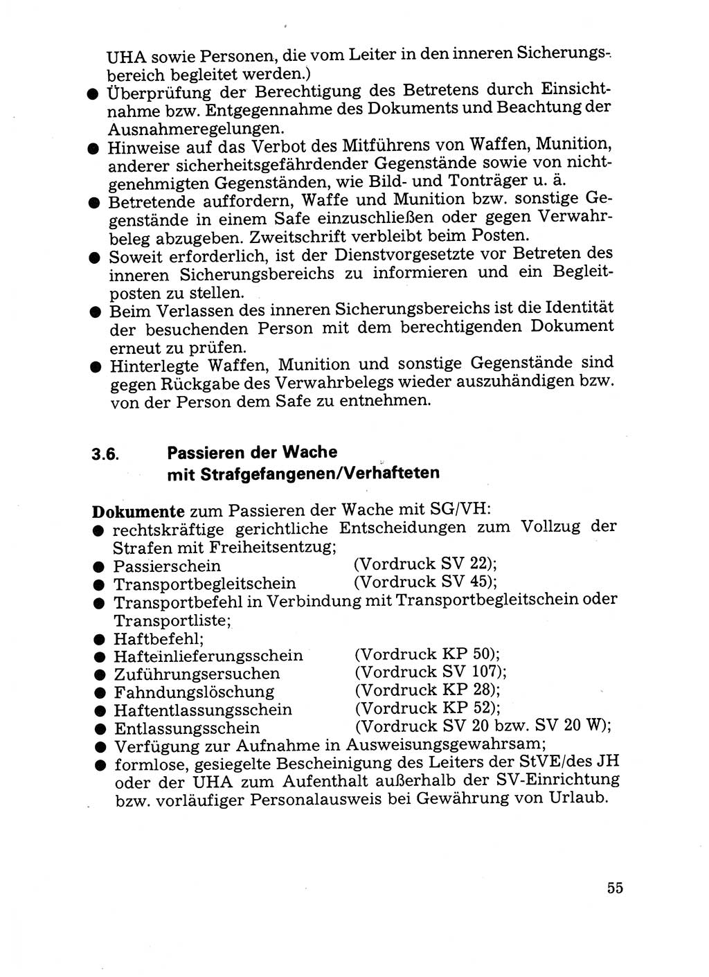Handbuch für operative Dienste, Abteilung Strafvollzug (SV) [Ministerium des Innern (MdI) Deutsche Demokratische Republik (DDR)] 1981, Seite 55 (Hb. op. D. Abt. SV MdI DDR 1981, S. 55)