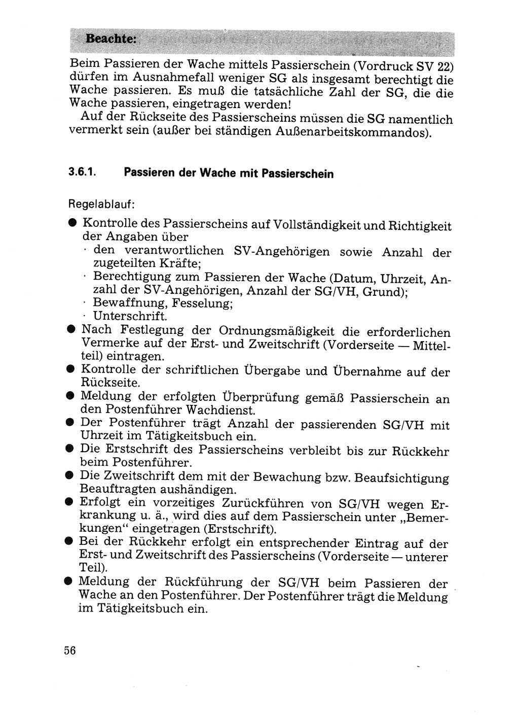 Handbuch für operative Dienste, Abteilung Strafvollzug (SV) [Ministerium des Innern (MdI) Deutsche Demokratische Republik (DDR)] 1981, Seite 56 (Hb. op. D. Abt. SV MdI DDR 1981, S. 56)