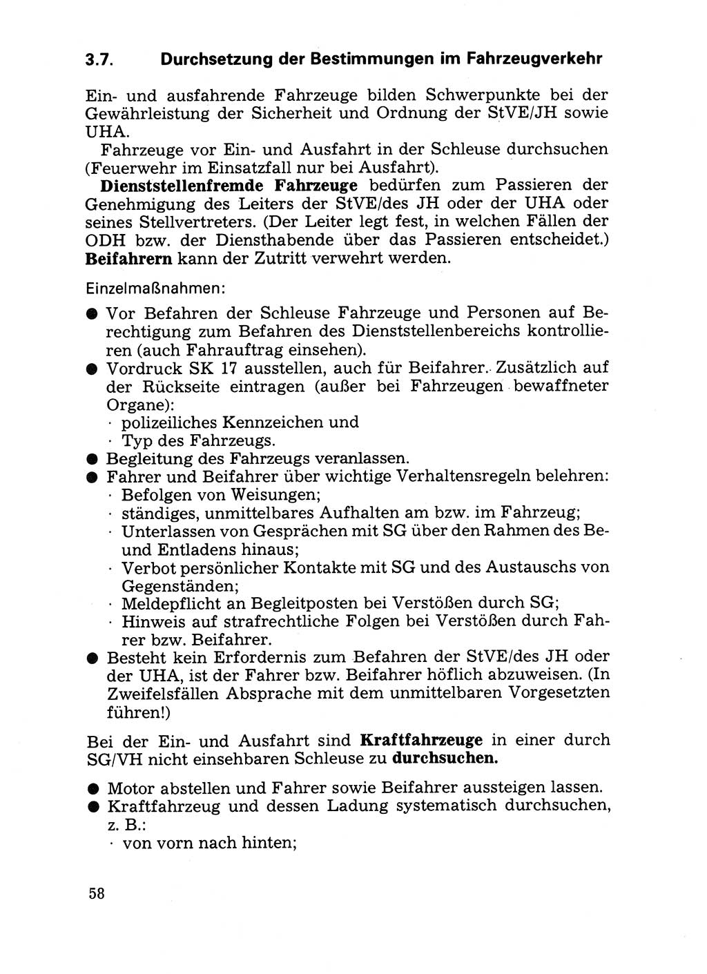 Handbuch für operative Dienste, Abteilung Strafvollzug (SV) [Ministerium des Innern (MdI) Deutsche Demokratische Republik (DDR)] 1981, Seite 58 (Hb. op. D. Abt. SV MdI DDR 1981, S. 58)