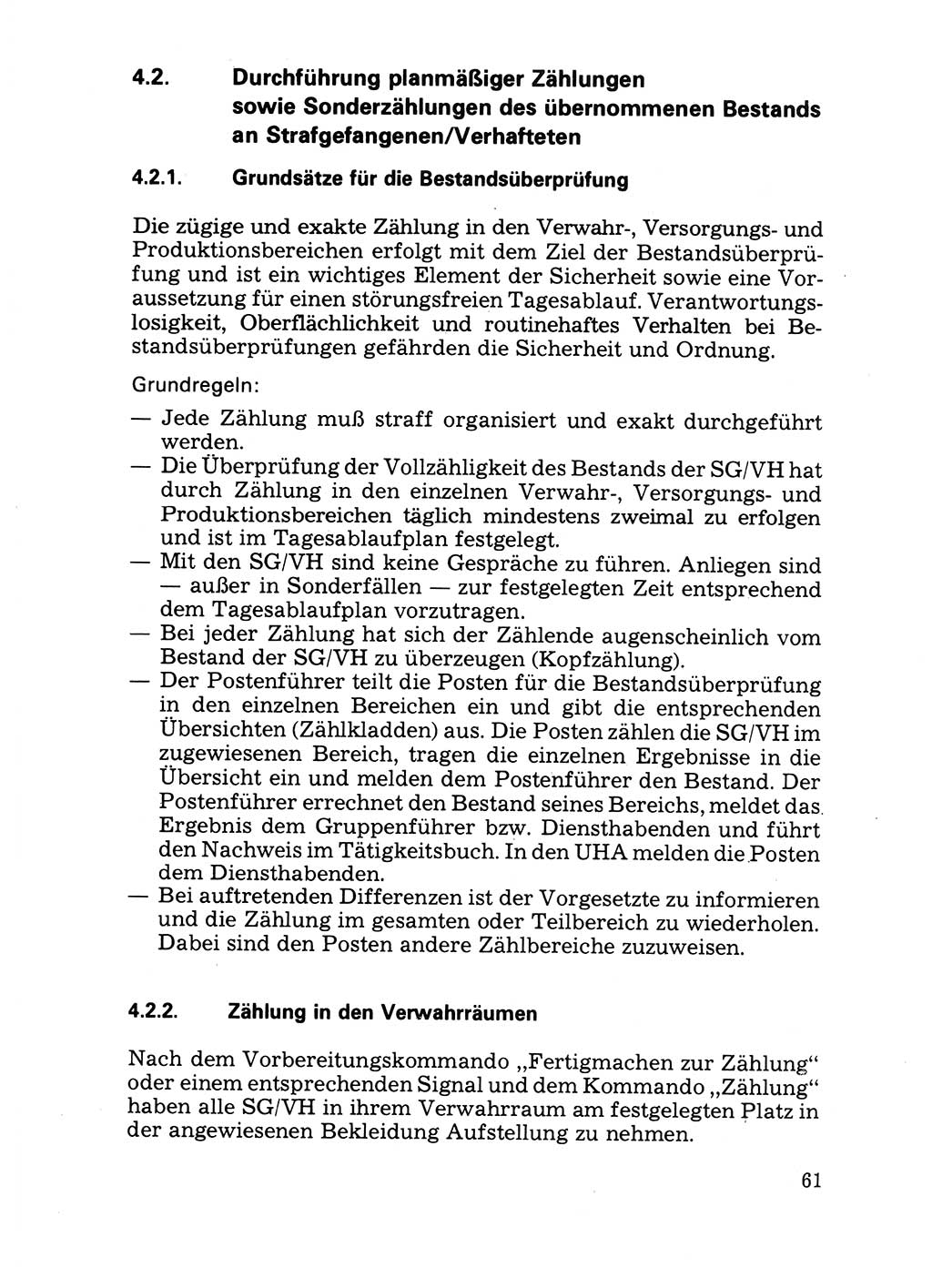 Handbuch für operative Dienste, Abteilung Strafvollzug (SV) [Ministerium des Innern (MdI) Deutsche Demokratische Republik (DDR)] 1981, Seite 61 (Hb. op. D. Abt. SV MdI DDR 1981, S. 61)