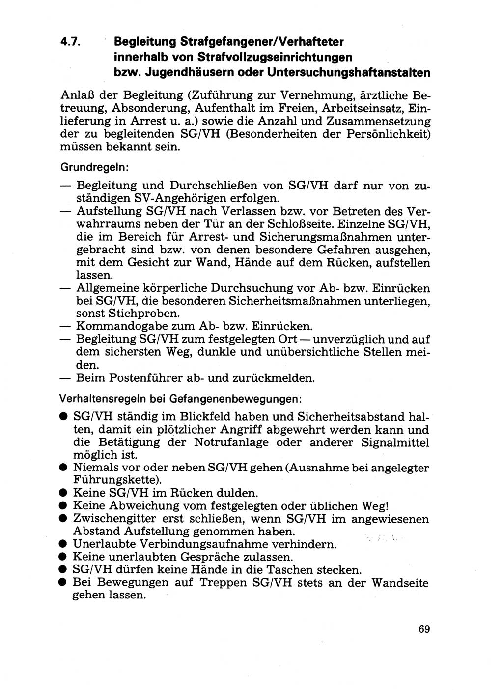 Handbuch für operative Dienste, Abteilung Strafvollzug (SV) [Ministerium des Innern (MdI) Deutsche Demokratische Republik (DDR)] 1981, Seite 69 (Hb. op. D. Abt. SV MdI DDR 1981, S. 69)