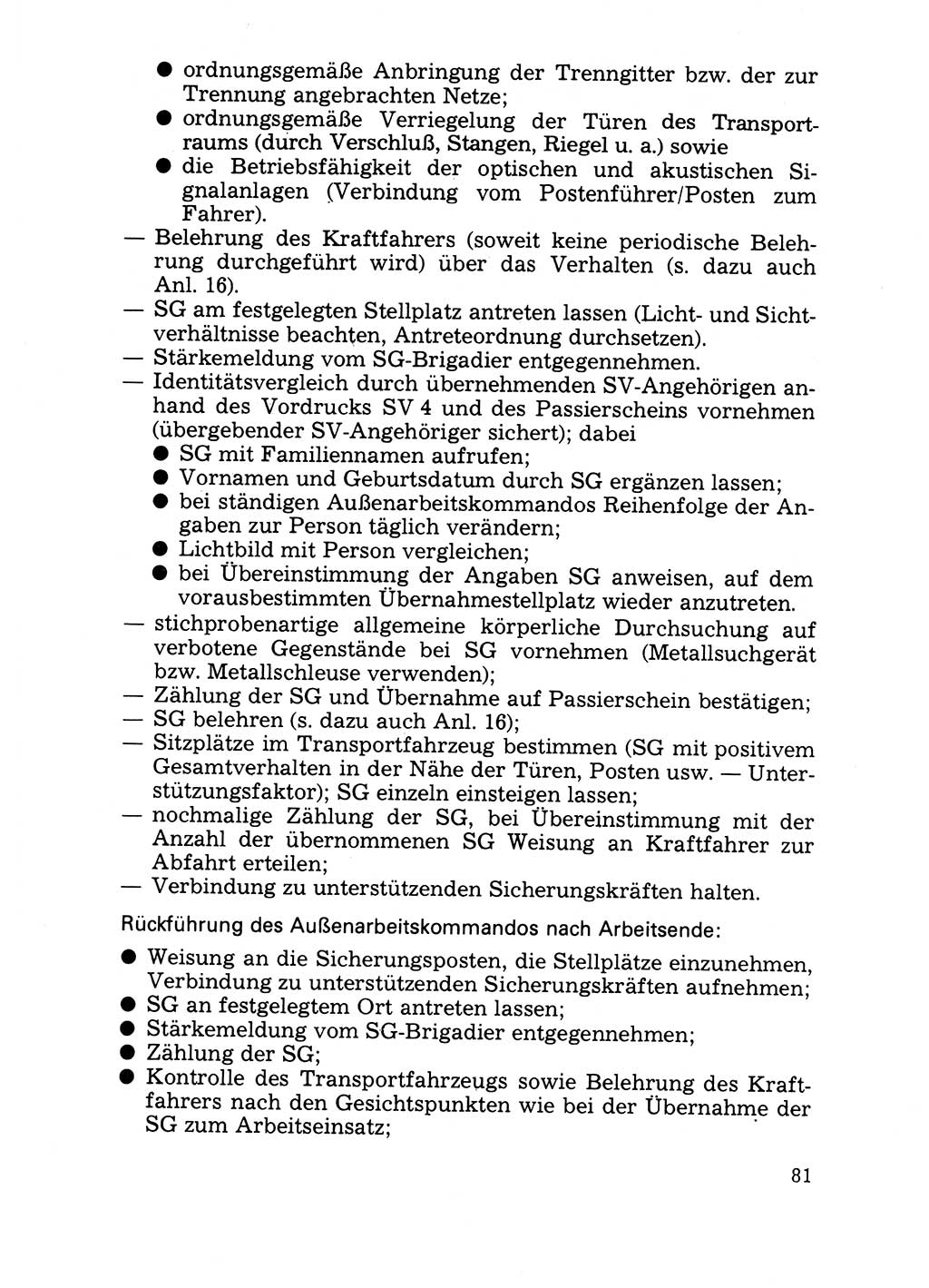 Handbuch für operative Dienste, Abteilung Strafvollzug (SV) [Ministerium des Innern (MdI) Deutsche Demokratische Republik (DDR)] 1981, Seite 81 (Hb. op. D. Abt. SV MdI DDR 1981, S. 81)