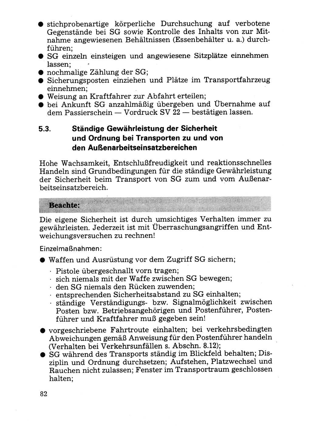 Handbuch für operative Dienste, Abteilung Strafvollzug (SV) [Ministerium des Innern (MdI) Deutsche Demokratische Republik (DDR)] 1981, Seite 82 (Hb. op. D. Abt. SV MdI DDR 1981, S. 82)