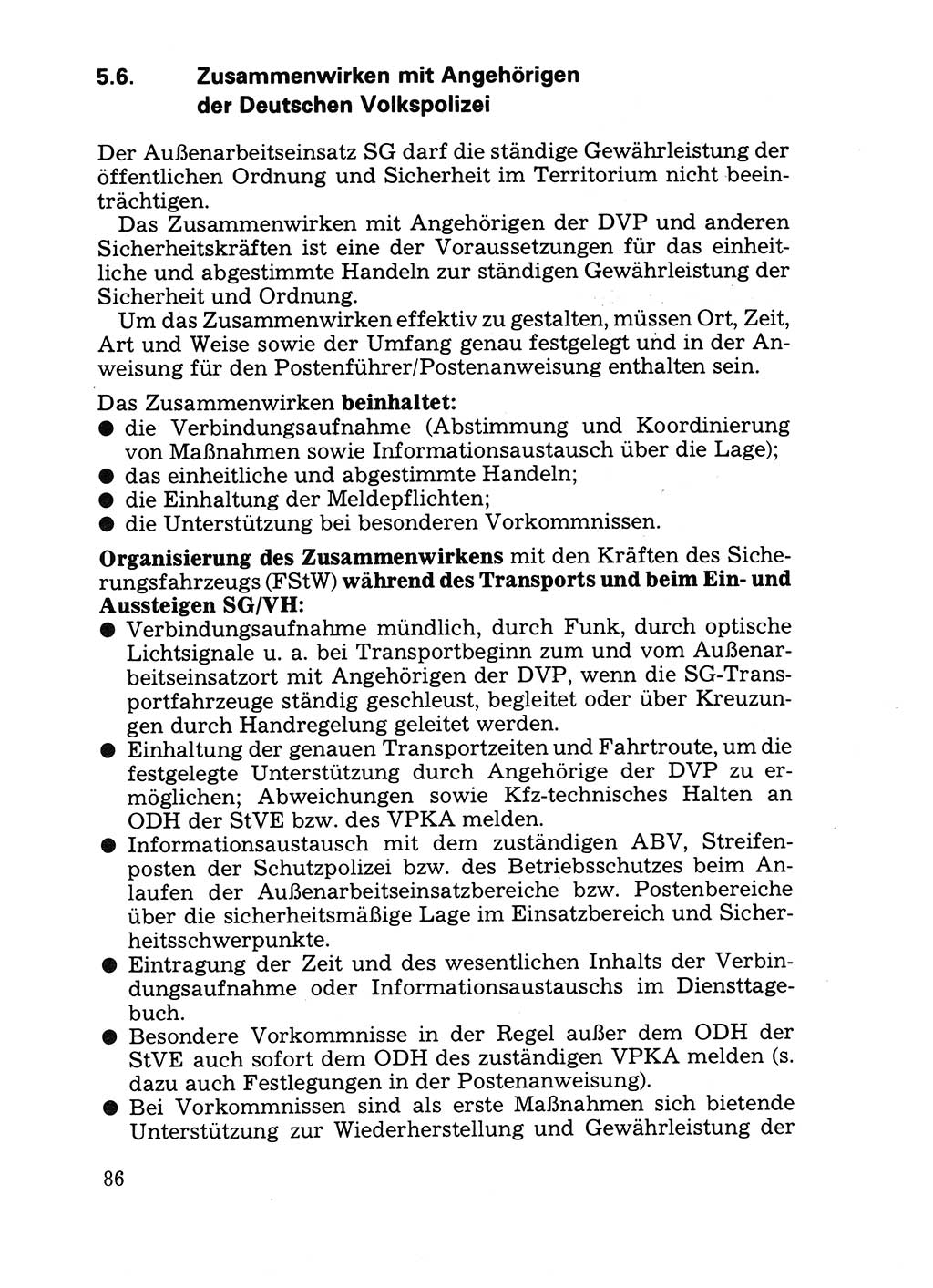 Handbuch für operative Dienste, Abteilung Strafvollzug (SV) [Ministerium des Innern (MdI) Deutsche Demokratische Republik (DDR)] 1981, Seite 86 (Hb. op. D. Abt. SV MdI DDR 1981, S. 86)