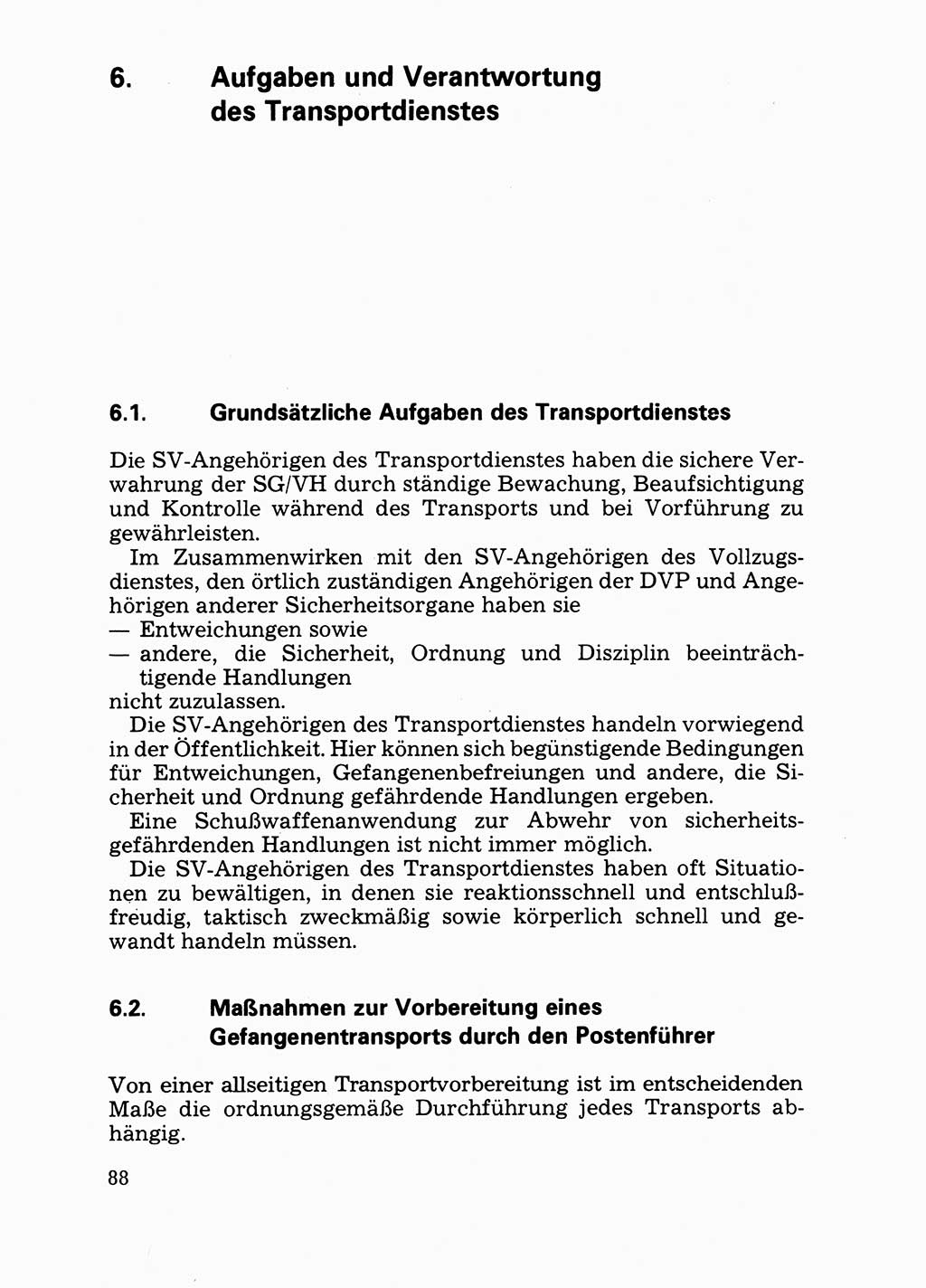 Handbuch für operative Dienste, Abteilung Strafvollzug (SV) [Ministerium des Innern (MdI) Deutsche Demokratische Republik (DDR)] 1981, Seite 88 (Hb. op. D. Abt. SV MdI DDR 1981, S. 88)